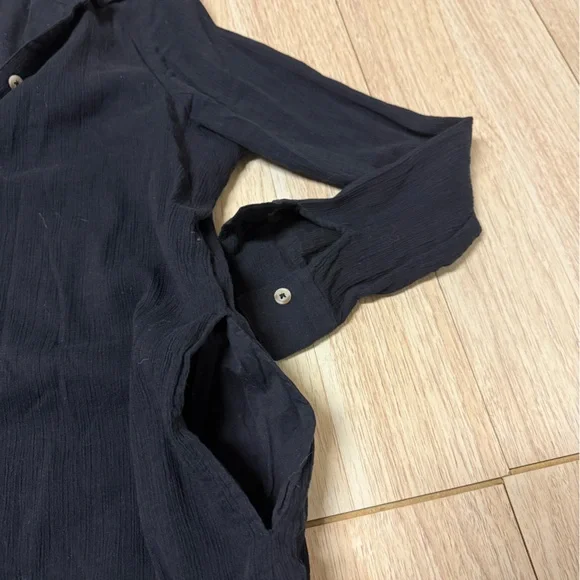 Millie Resort Black Linen Maxi Dress Coverup - Picture 4 of 7